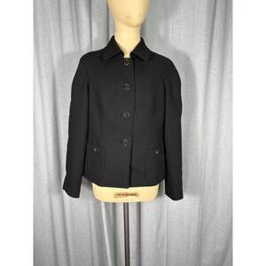 Talbots Petites Black Button Up Blazer 8p Dress Jacket